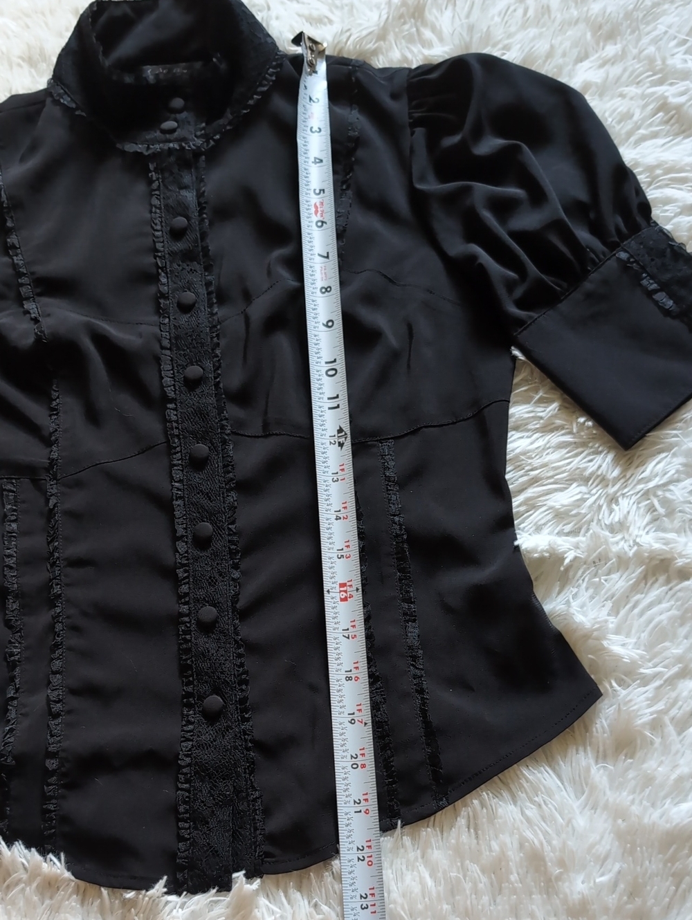 Y2K Lip Service Blacklist Gothic Lolita Puff Sleeve Princess High Neck Top - Picture 12 of 12